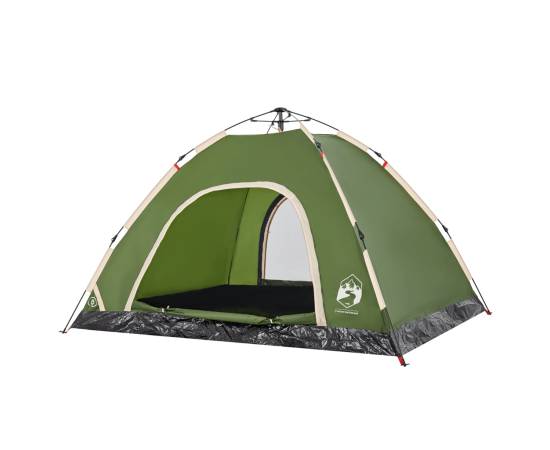 Cort de camping pentru 4 persoane, setare rapidă, verde, 5 image