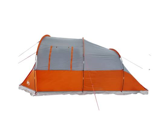 Cort de camping tunel 4 persoane, gri/portocaliu, impermeabil, 8 image