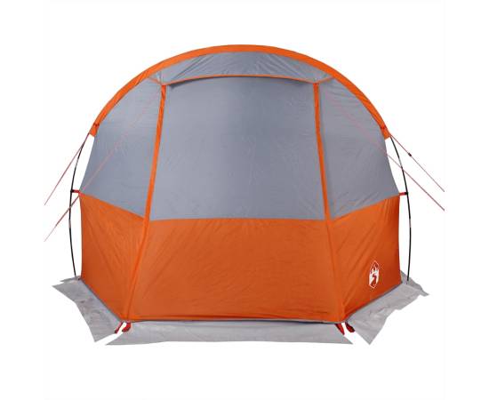 Cort de camping tunel 4 persoane, gri/portocaliu, impermeabil, 7 image