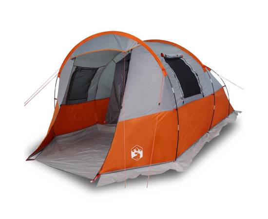 Cort de camping tunel 4 persoane, gri/portocaliu, impermeabil, 4 image