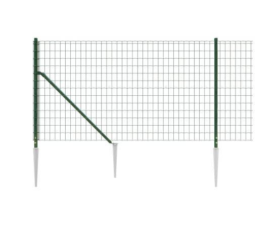 Gard plasă de sârmă cu țăruși de fixare, verde, 0,8x10 m, 4 image