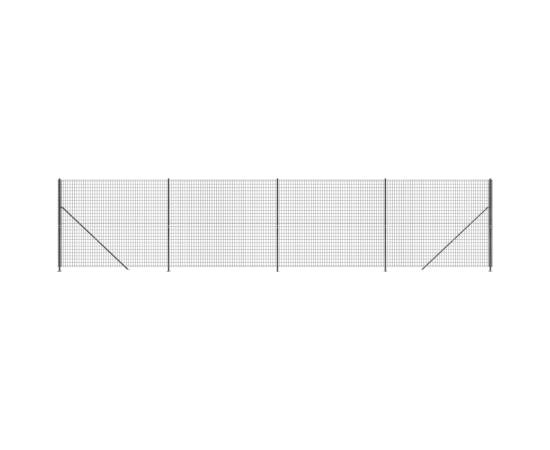 Gard plasă de sârmă cu bordură, antracit, 2,2x10 m, 2 image