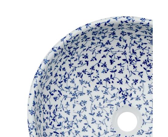 Lavoar de blat, alb și albastru, rotund, Φ41x14 cm, ceramică, 5 image