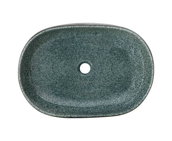 Lavoar de blat, turcoaz, 59x40x14 cm, ceramică, oval, 6 image