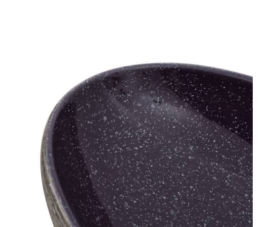 Lavoar de blat, violet și gri, 59x40x14 cm, ceramică, oval, 7 image