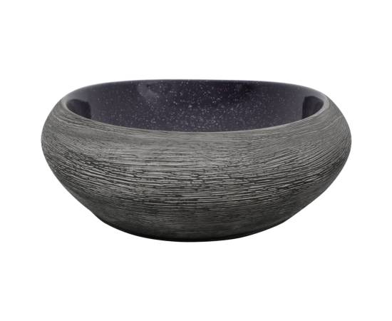 Lavoar de blat, violet și gri, 59x40x14 cm, ceramică, oval, 5 image