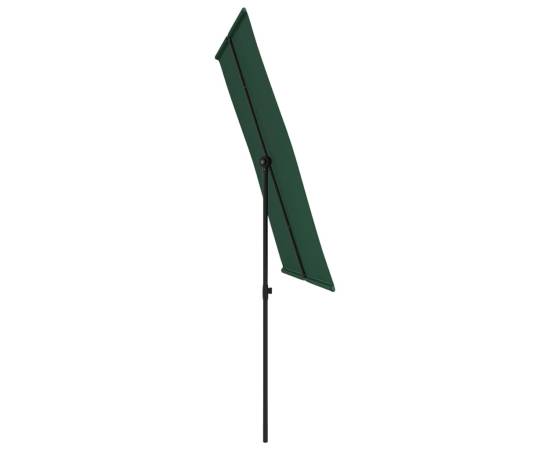 Umbrelă de soare de exterior, stâlp aluminiu, verde, 2 x 1,5 cm, 5 image