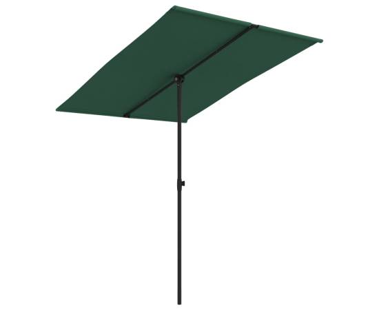 Umbrelă de soare de exterior, stâlp aluminiu, verde, 2 x 1,5 cm, 2 image