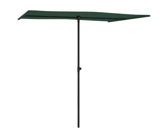 Umbrelă de soare de exterior, stâlp aluminiu, verde, 2 x 1,5 cm, 3 image