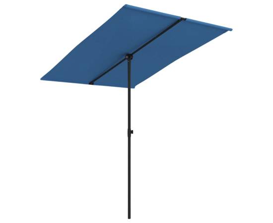 Umbrelă de soare exterior, stâlp aluminiu, azuriu, 2 x 1,5 m, 2 image