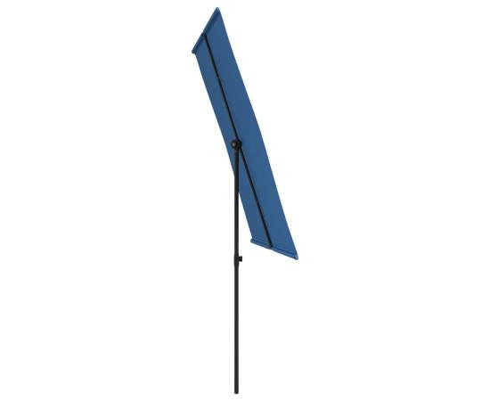 Umbrelă de soare exterior, stâlp aluminiu, azuriu, 2 x 1,5 m, 5 image