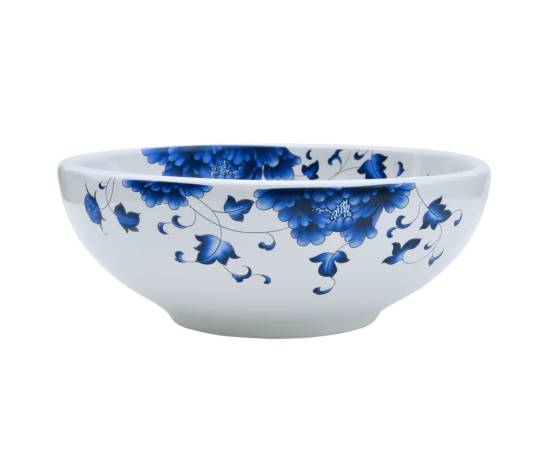 Lavoar de blat, alb și albastru, rotund, Φ41x14 cm, ceramică, 2 image