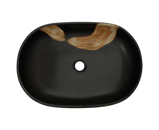 Lavoar de blat, negru, 59x40x14 cm, ceramică, oval, 6 image