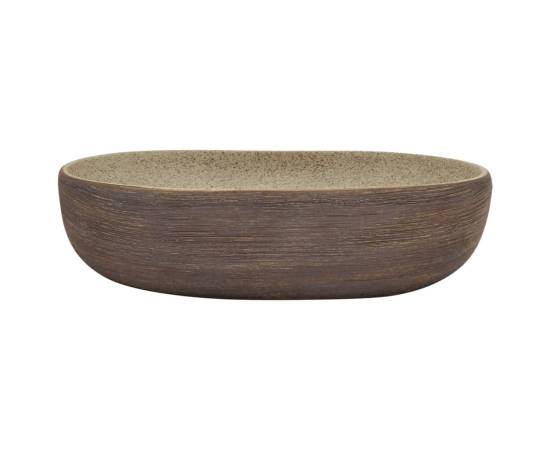 Lavoar de blat, nisipiu și maro 59x40x14 cm, ceramică, oval, 3 image