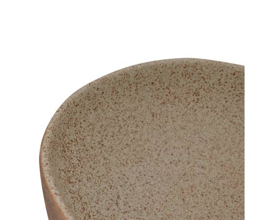 Lavoar de blat, nisipiu și maro 59x40x14 cm, ceramică, oval, 7 image
