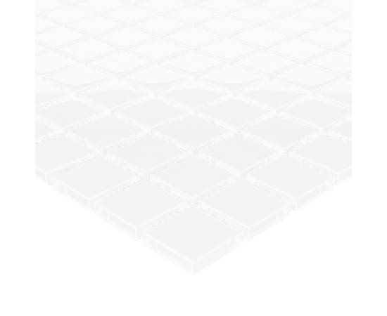 Plăci mozaic, 11 buc., alb, 30x30 cm, sticlă, 5 image