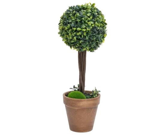 Plante artificiale cimișir cu ghiveci, 2 buc. verde 41 cm minge, 2 image