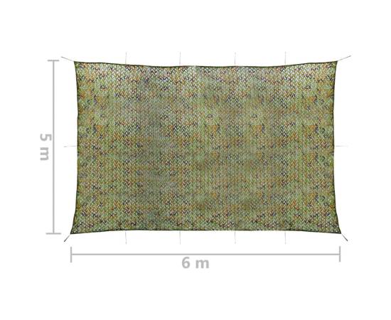 Plasă de camuflaj cu geantă de depozitare, verde, 5x6 m, 5 image
