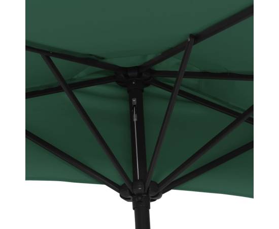 Umbrelă de soare pentru balcon, tijă aluminiu, verde, 270x144cm, 6 image
