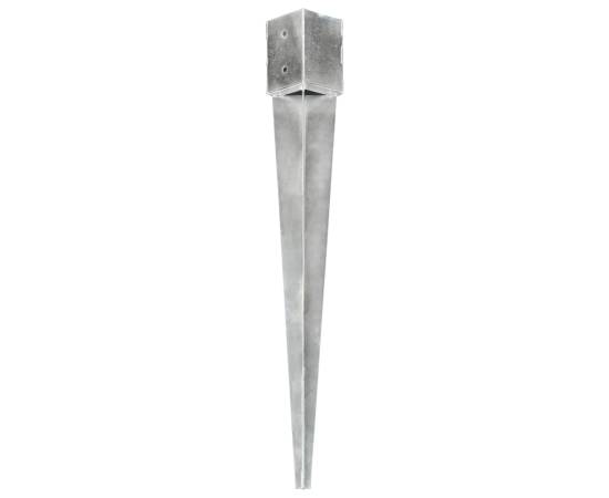 Țăruși de sol, 6 buc., argintiu, 12x12x89 cm, oțel galvanizat, 2 image