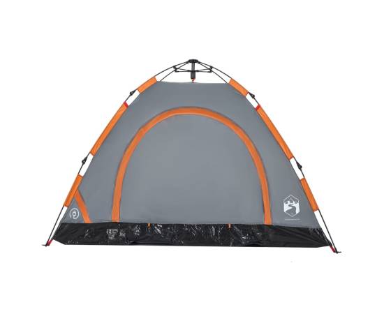 Cort de camping, 3 persoane, gri/portocaliu, setare rapidă, 7 image