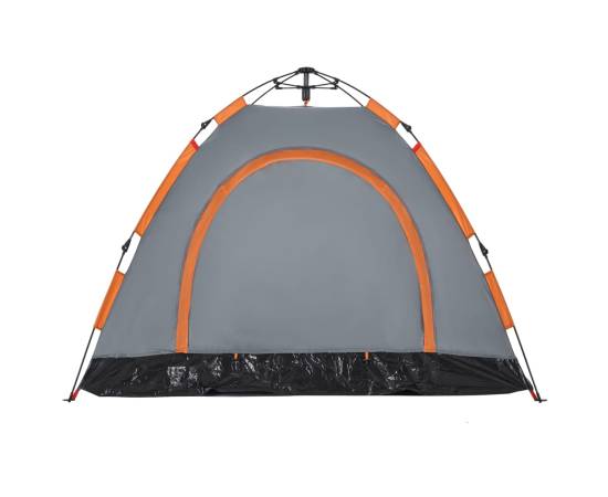 Cort de camping, 3 persoane, gri/portocaliu, setare rapidă, 9 image