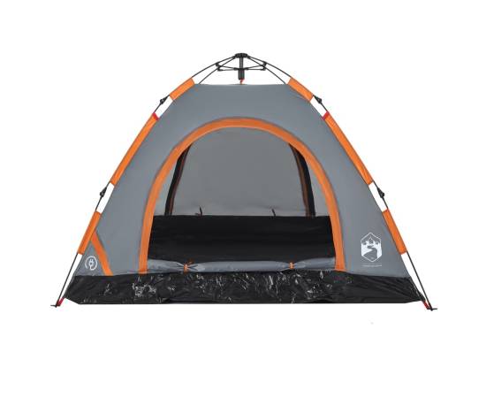 Cort de camping, 3 persoane, gri/portocaliu, setare rapidă, 6 image