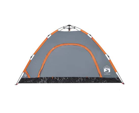 Cort de camping, 4 persoane, gri/portocaliu, setare rapidă, 7 image