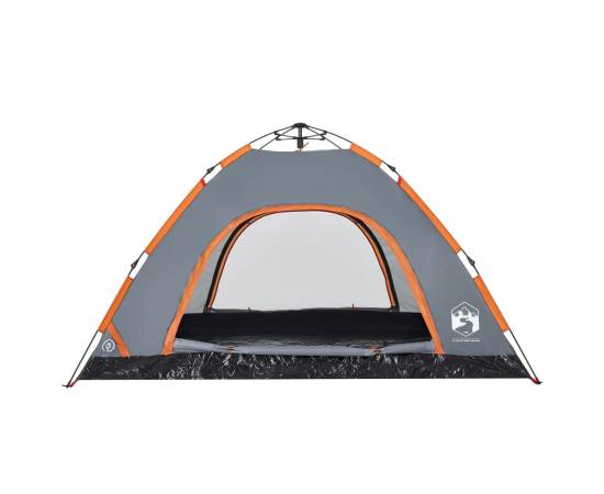 Cort de camping, 4 persoane, gri/portocaliu, setare rapidă, 8 image
