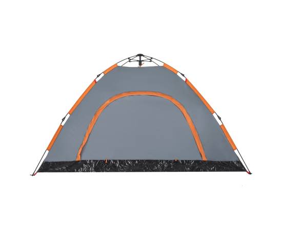Cort de camping, 4 persoane, gri/portocaliu, setare rapidă, 9 image