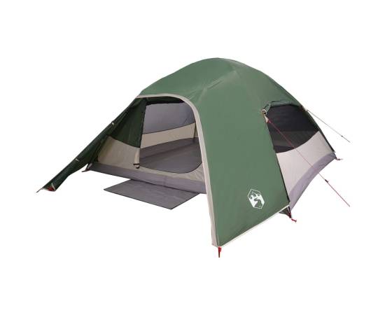 Cort de camping cupolă pentru 4 persoane, verde, impermeabil, 4 image