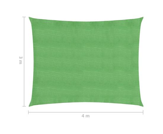 Pânză parasolar, verde deschis, 3x4 m, hdpe, 160 g/m², 6 image