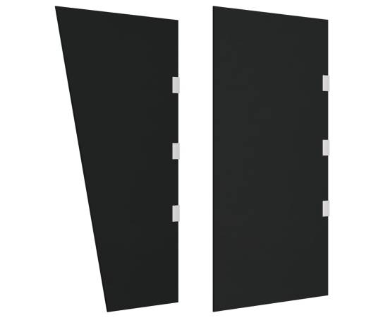 Panouri laterale pentru copertine ușă 2 buc. negru sticlă, 2 image