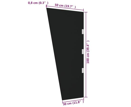 Panouri laterale pentru copertine ușă 2 buc. negru sticlă, 11 image