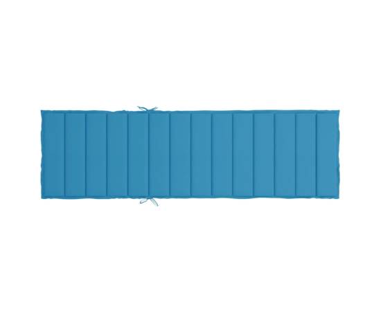 Pernă de șezlong, albastru, 200x60x3 cm, textil oxford, 5 image