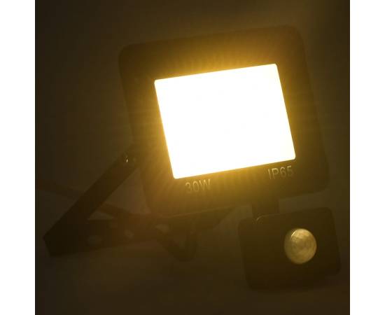 Proiector led cu senzor, 30 w, alb cald, 2 image
