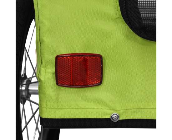 Remorcă de bicicletă animale companie, verde textil oxford/fier, 11 image