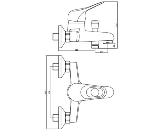 SchÜtte baterie mixer de duș și cadă "porto", crom, 2 image