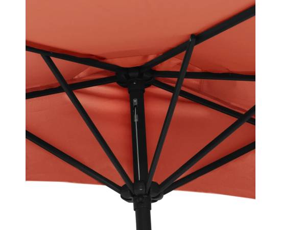 Umbrelă balcon tijă aluminiu cărămiziu 300x155x223cm semirotund, 6 image