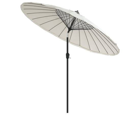 Umbrelă de soare de exterior, stâlp aluminiu, nisipiu, 270 cm, 3 image