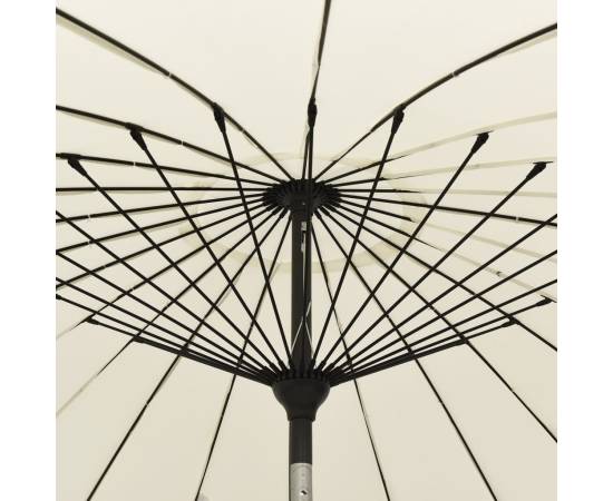 Umbrelă de soare de exterior, stâlp aluminiu, nisipiu, 270 cm, 5 image