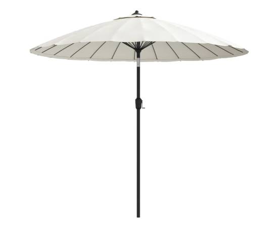 Umbrelă de soare de exterior, stâlp aluminiu, nisipiu, 270 cm, 2 image