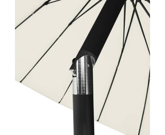 Umbrelă de soare de exterior, stâlp aluminiu, nisipiu, 270 cm, 6 image