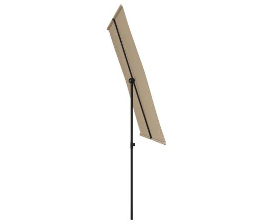 Umbrelă de soare exterior, stâlp aluminiu, gri taupe, 2x1,5 cm, 5 image