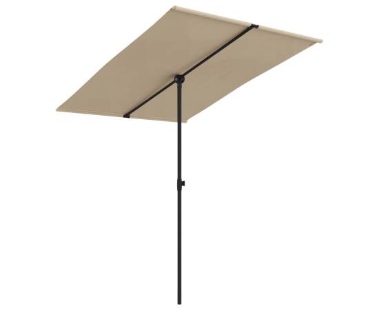 Umbrelă de soare exterior, stâlp aluminiu, gri taupe, 2x1,5 cm, 2 image