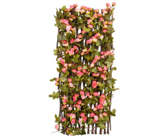  spalier cu iederă artificială extensibil, roz închis, 180x60 cm, 4 image