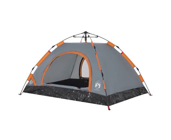 Cort de camping, 2 persoane, gri/portocaliu, setare rapidă, 5 image