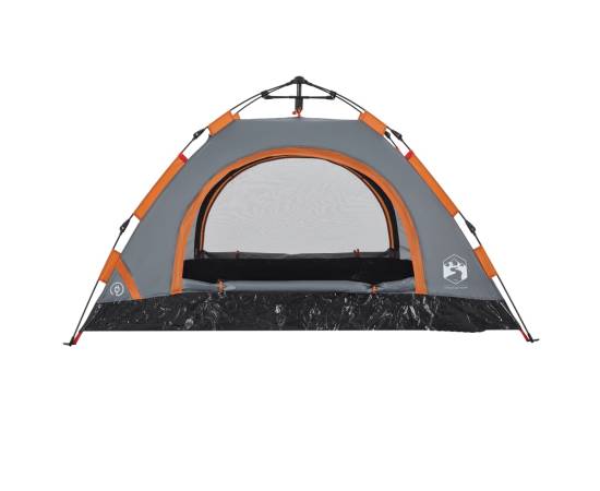Cort de camping, 2 persoane, gri/portocaliu, setare rapidă, 8 image