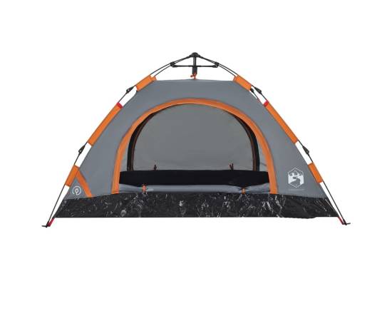 Cort de camping, 2 persoane, gri/portocaliu, setare rapidă, 6 image