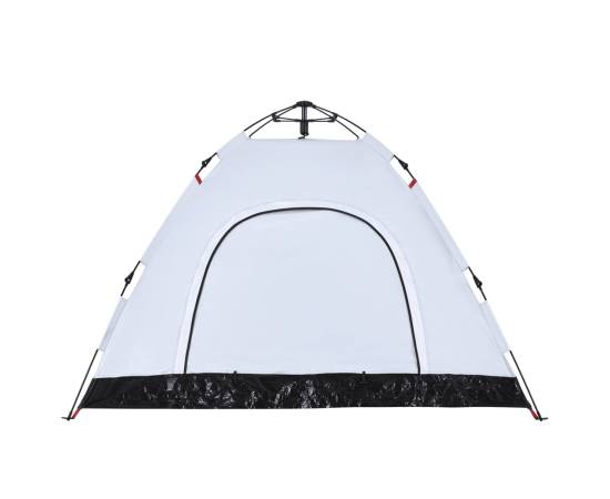 Cort de camping 3 persoane, alb opac, setare rapidă, țesătură, 9 image
